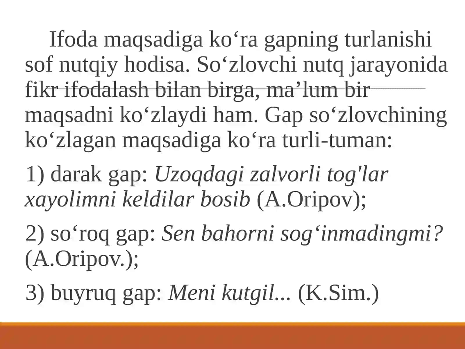 Gapning ifoda maqsadiga ko‘ra turlari 3