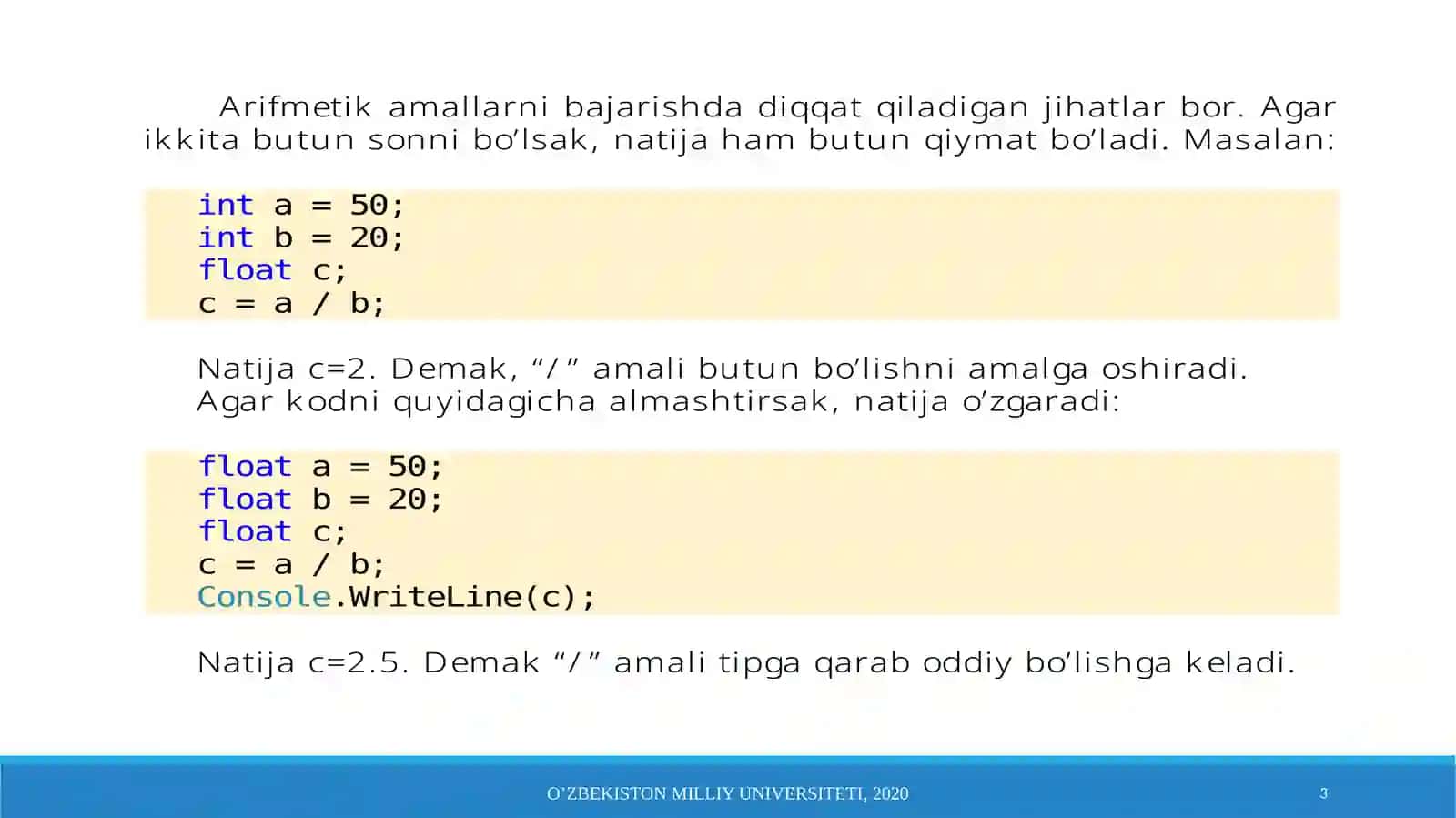 Dasturlash asoslari 3