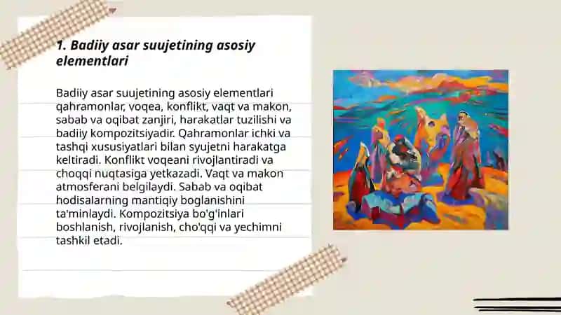 Badiiy asar suujeti 3