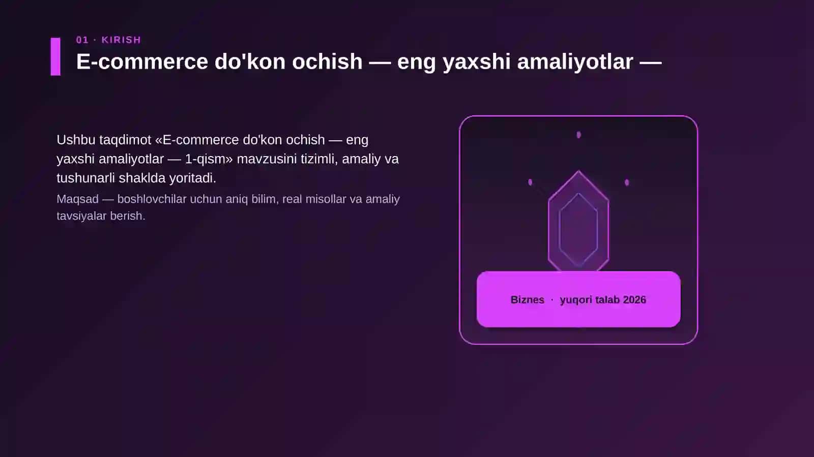 E-commerce do'kon ochish — eng yaxshi amaliyotlar — 1-qism 3