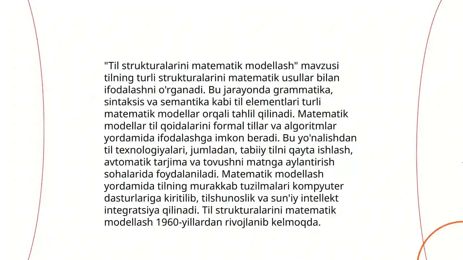 Til strukturalarini matematik modellash 3