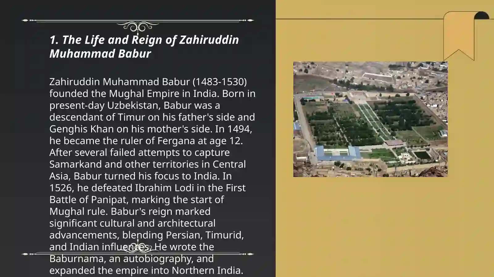 Bagh-e Bobur va shoir Zahiruddin Muhammad Babur 3