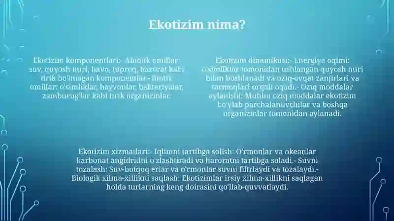Ekotizim Va Uning Tuzilishi 3