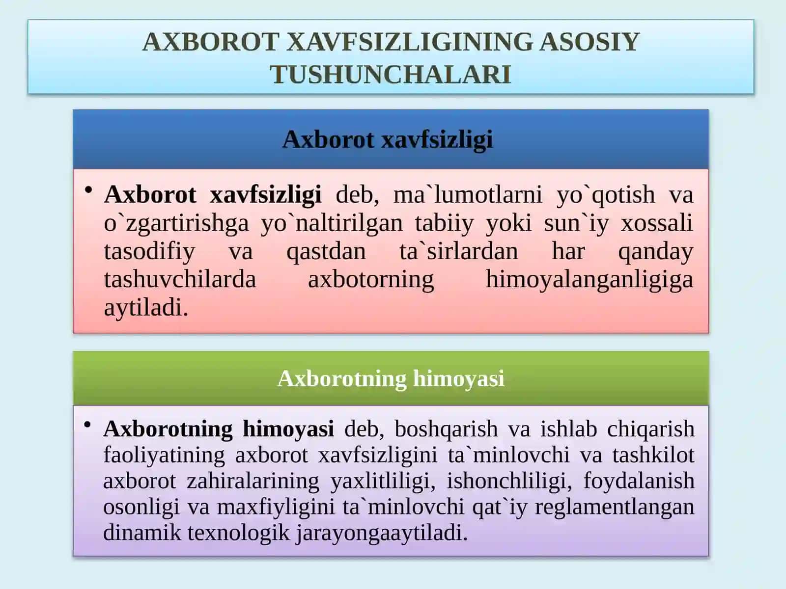 Axborot xavfsizligini ta`minlashning usul va vositalari 3