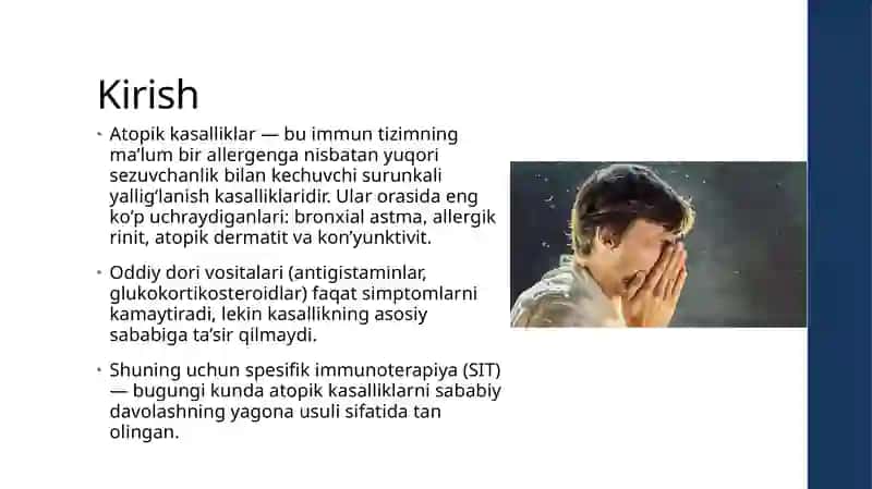 Atopik kasalliklarning maxsus (spesifik) immunoterapiyasi 3