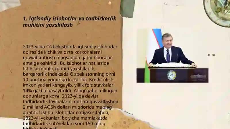 Yangi Oʻzbekistonda Prezident Sh.M.Mirziyoyev rahbarligi va tashabbusi ostida amalga oshirilayotgan islohotlar 3
