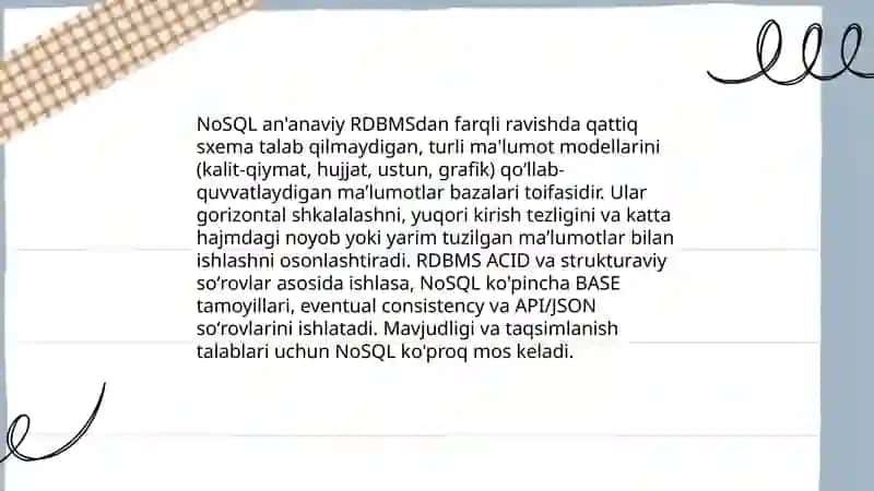 NoSQL maʼlumotlar bazasi 3