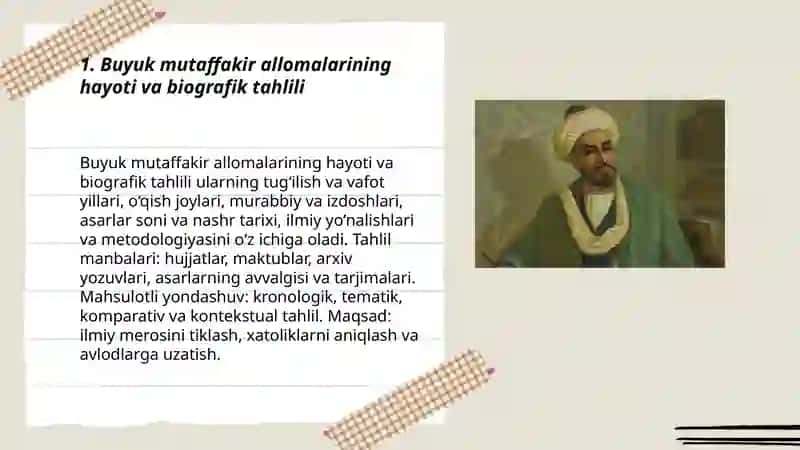 Buyuk mutaffakir allomalarining hayoti va biografik tahlili 3