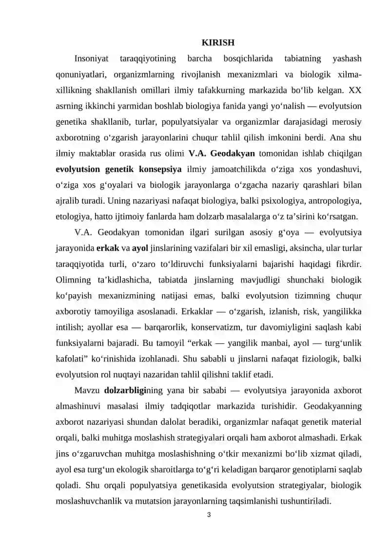V.A. GEODAKYANING EVOLYUTSION GENETIK KONSEPSIYASI 3