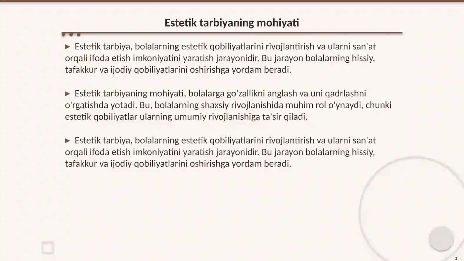 Maktabgacha yoshdagi bolalarni estetik tarbiyalash omilalari va vositalari 3