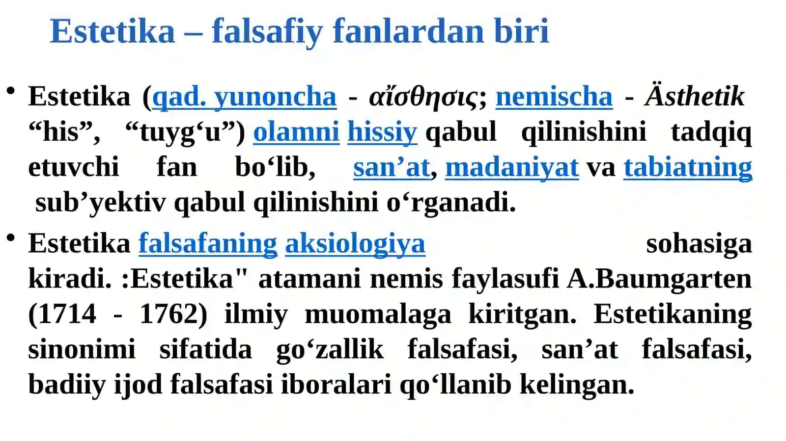 NAFOSATFALSAFASI -ESTETIKA 3