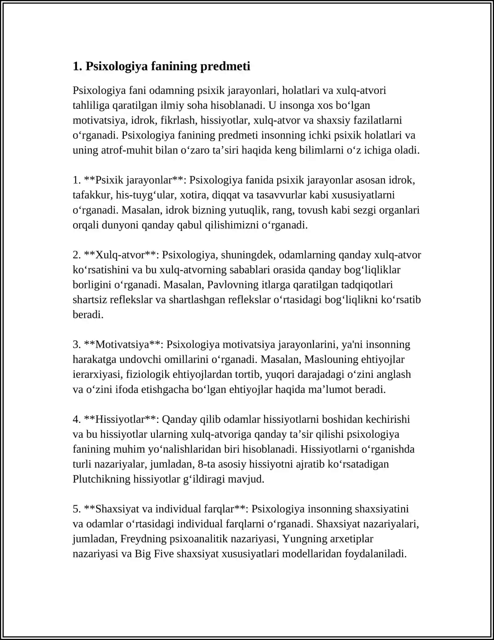 PSIXOLOGIYA FANING PREDMETI VA RIVOJLANISH TARIXI,TARAQQIYOT METODLARI VA TARMOQLARI 3