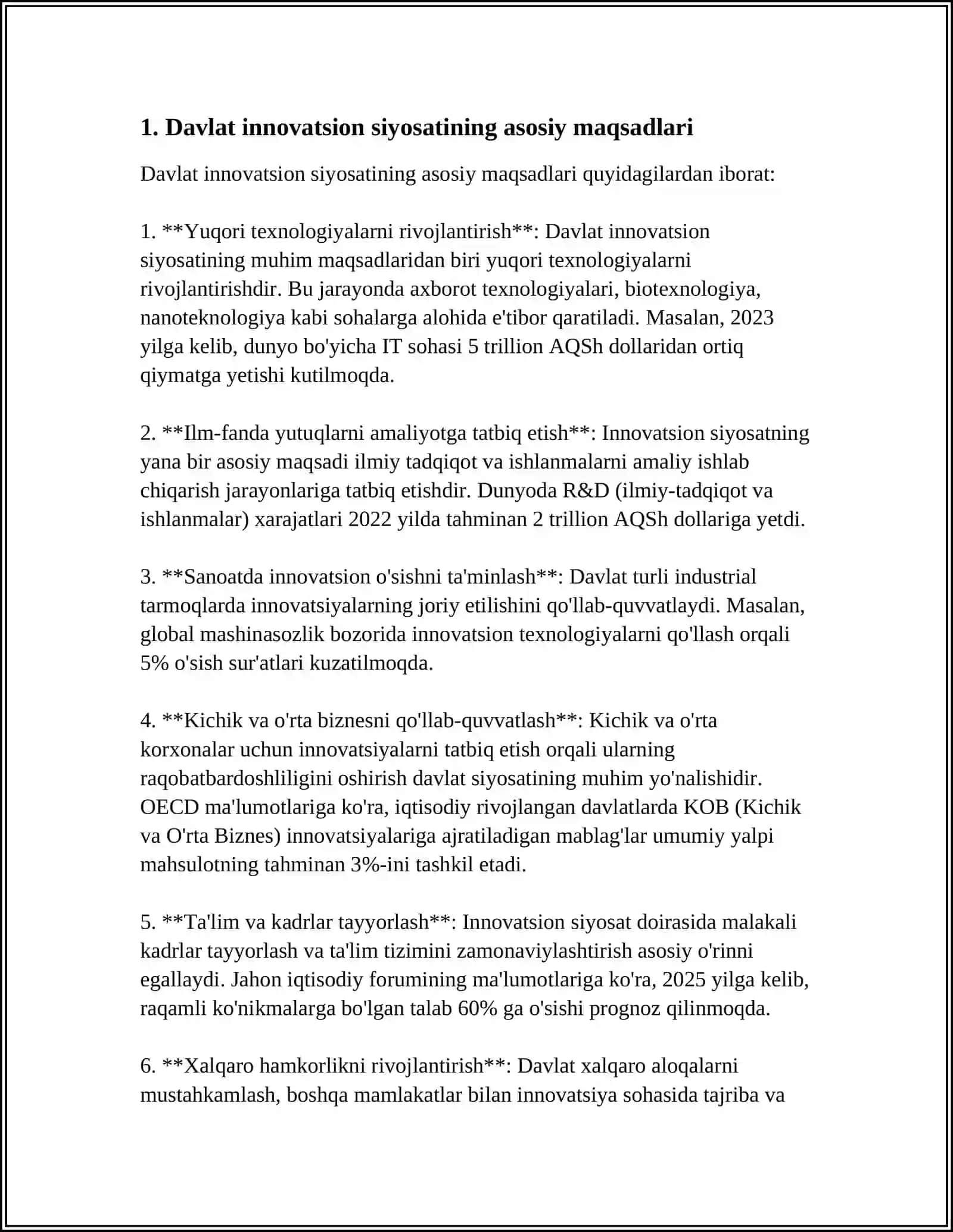 DAVLAT INNOVATSION SIYOSATINING MAQSADLARI, VOSITALARI VA INSTITUTSIONAL-HUQUQIY ASOSLARI 3
