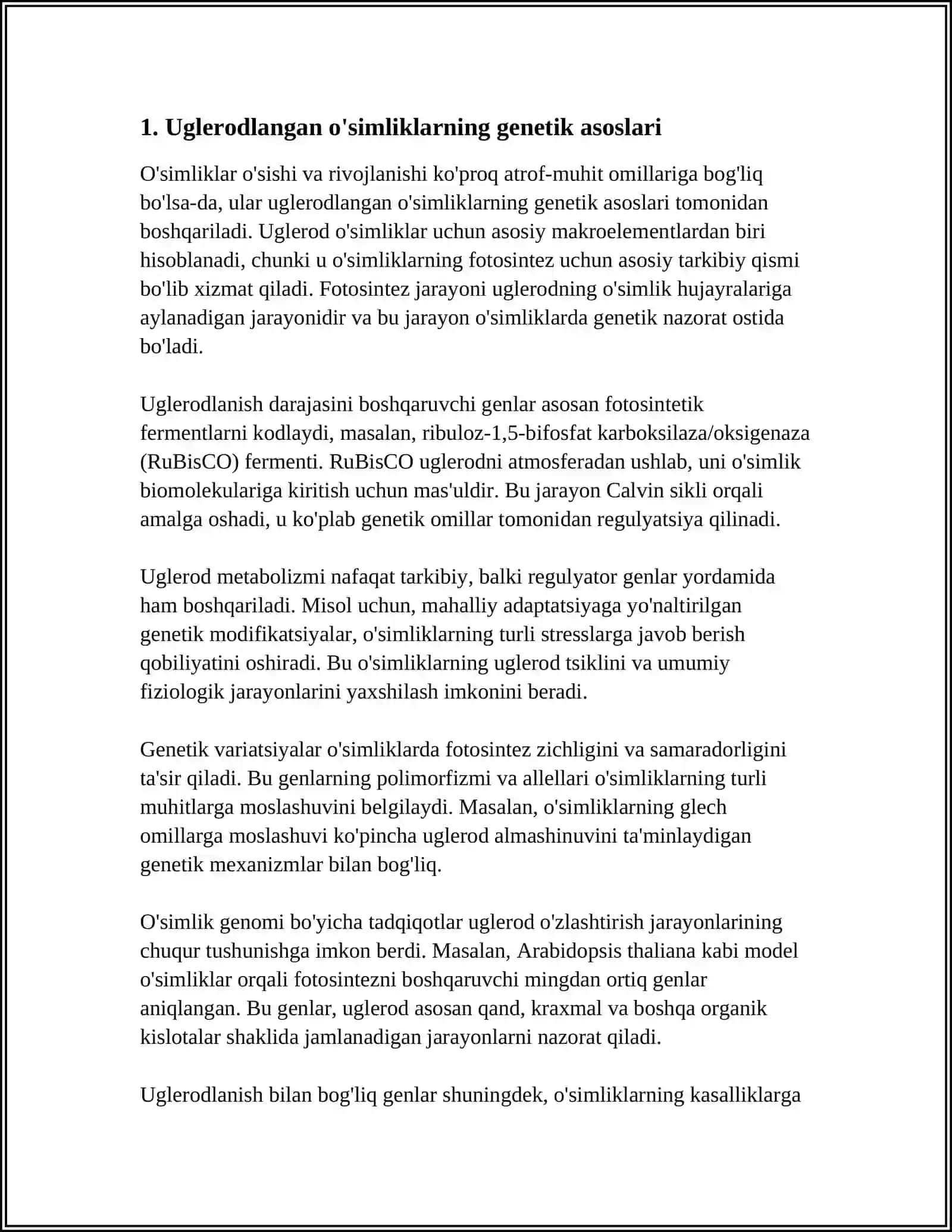 UGLERODLARNING OLINISH VA XOSSALARIGA BOGʻLIQ GENETIK OʻZGARISHLAR 3