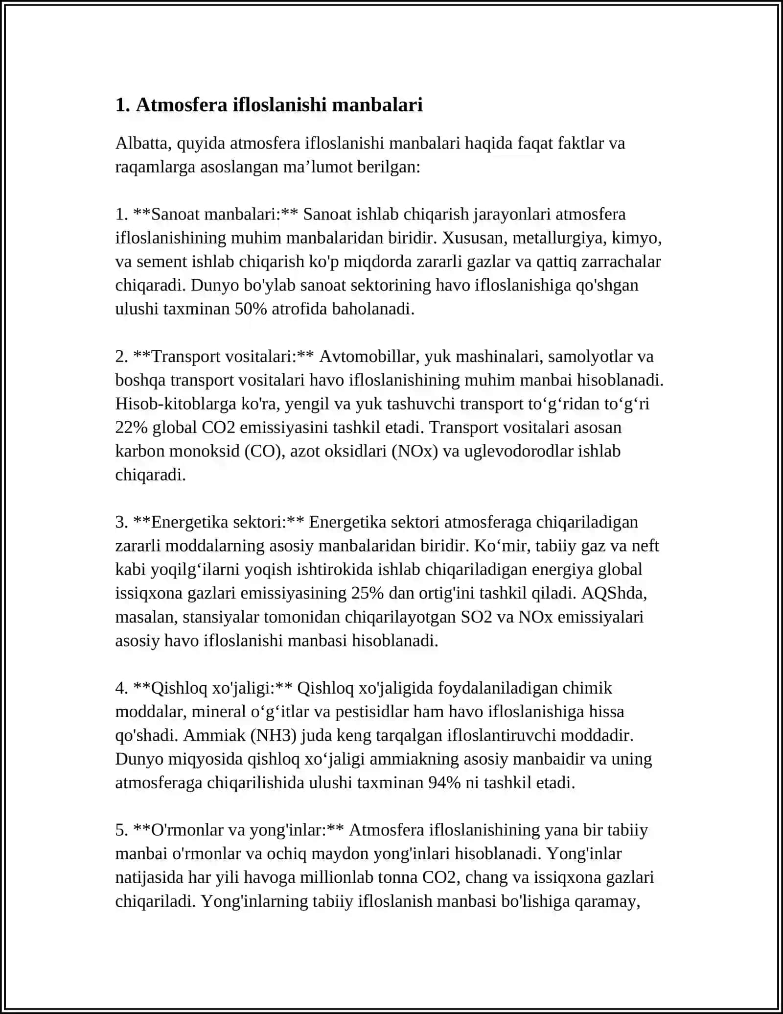 O‘ZBEKISTONDA ATMOSFERANI MUHOFAZA QILISH MUAMMOLARI 3