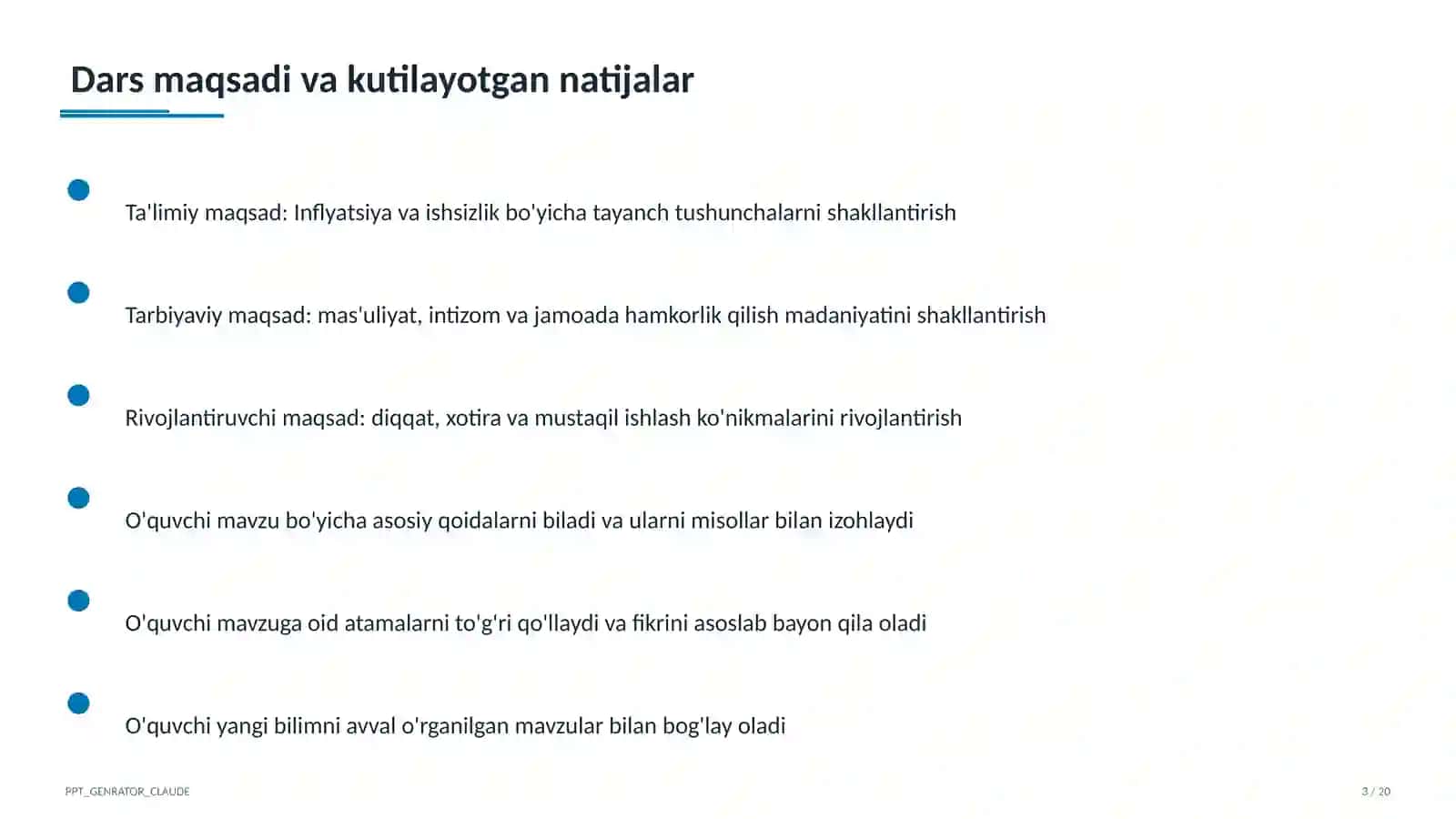 Inflyatsiya va ishsizlik (11-sinf) 3