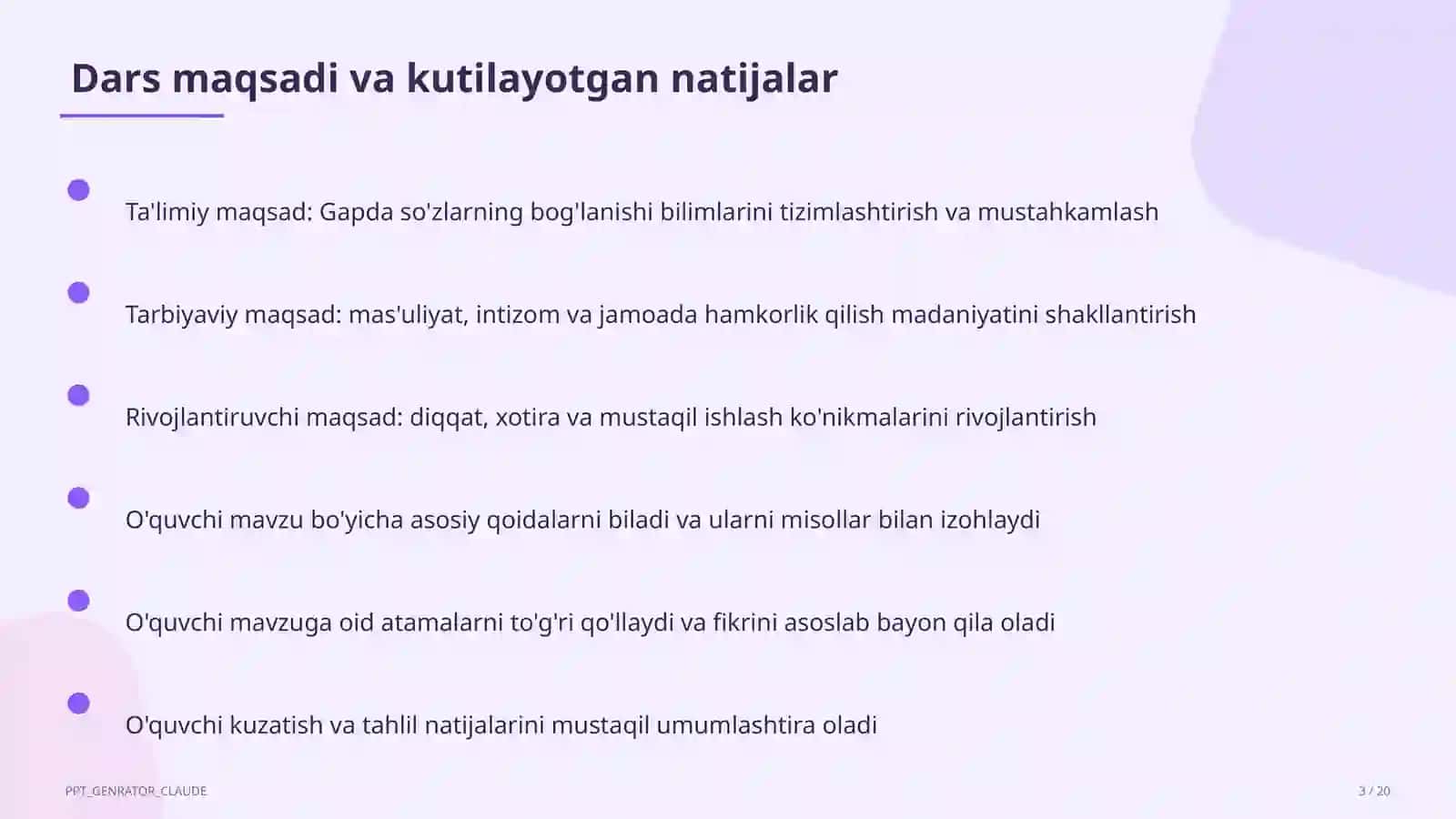 Gapda so'zlarning bog'lanishi (2-sinf) 3