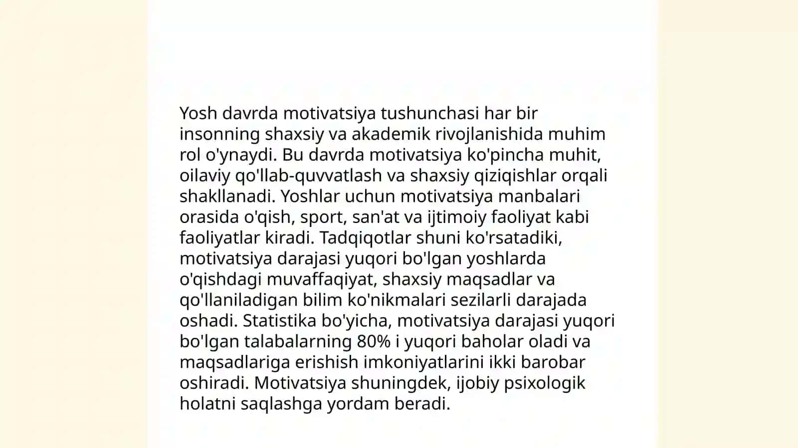 Yosh davrda motivatsion Sohadagi òzgarishlar uning sabablari va alomatlari, Maktabga psixologik tayyorgarlik muammosi haqida tushuncha 3