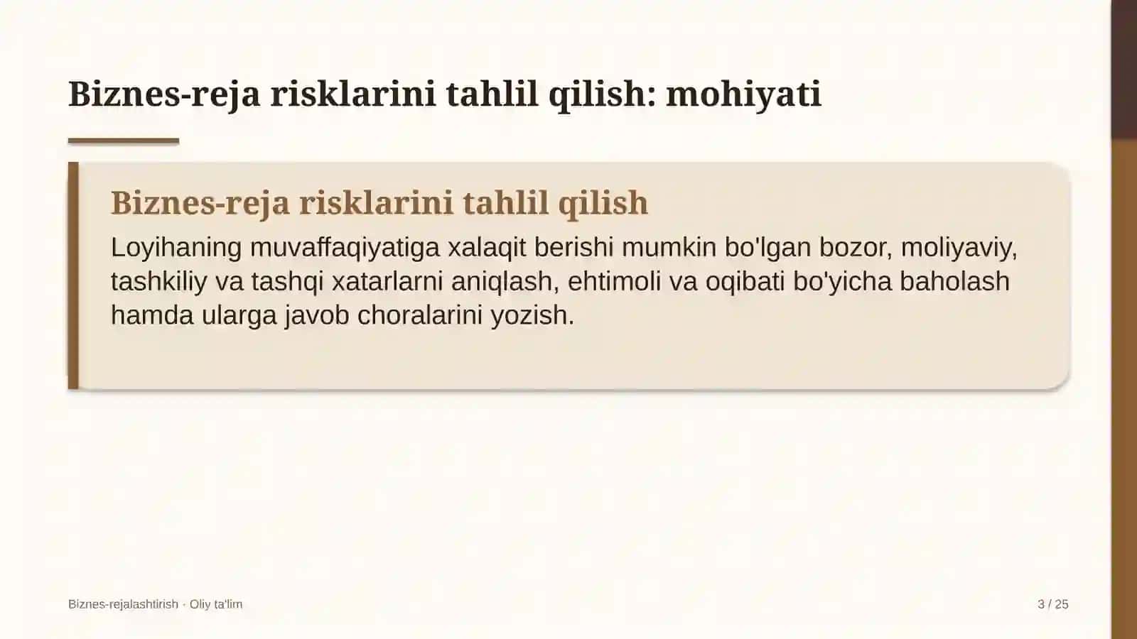 vagon ta'mirlash zavodlarida biznes reja risklarini tahlil qilish 2640 3