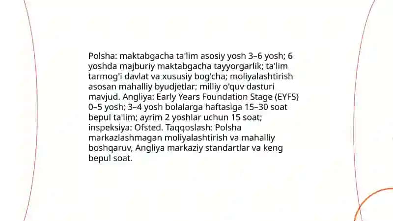 Polsha va Angliya ta'lim tarbiya masalalarining olib borilishi va qiyosiy tahlil 3