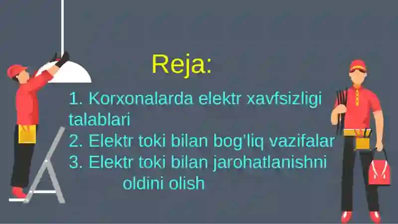 Ishlabchiqarish korxonalarida elektr bilan ishlagan da xavfsizlik choralari 3