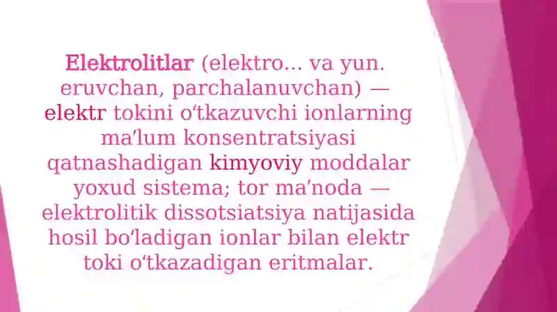 Organizmning biologik suyuqliklari elektrolit va noelektrolit eritmalar sifatida 3