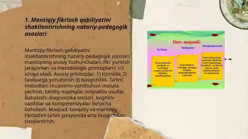Mantiqiy fikrlash qobiliyatini shakllantirishning pedagogik shart-sharoitlar 3