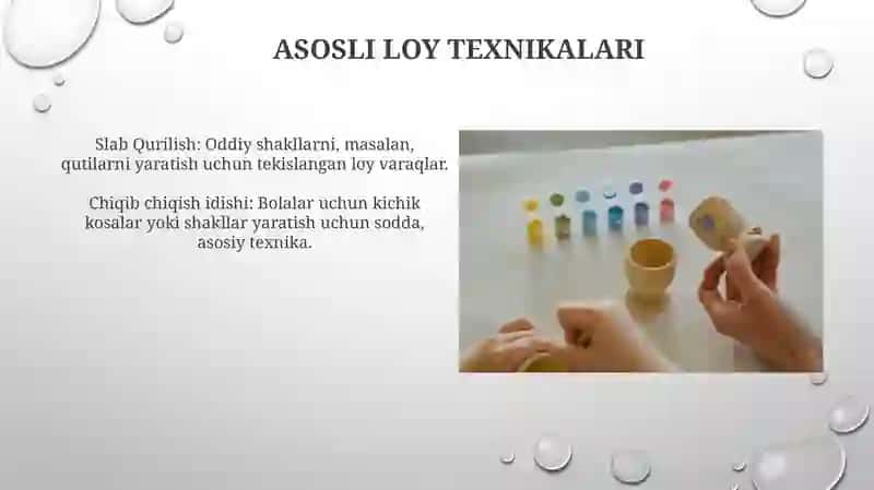 Bolalarni loy ishiga orgatish metodlari 3