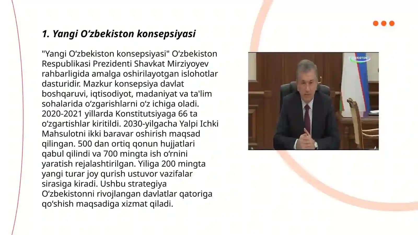 Oʻzbekiston Respublikasi Prezidenti Sh.Mirziyoyevning "Hozirgi zamon va yangi oʻzbekiston " Kitobi 3