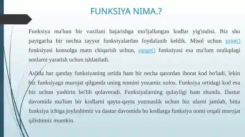 Pythonda funksiya va protseduralar 3