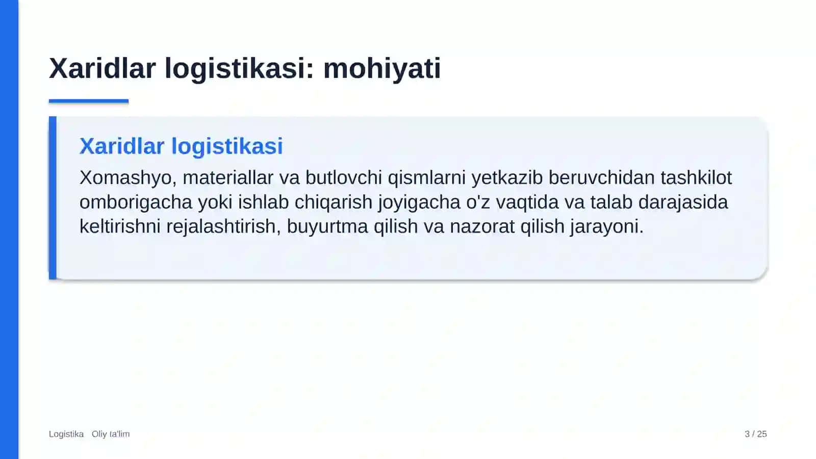 Dilerlik tarmoqlarida xaridlar logistikasi 3