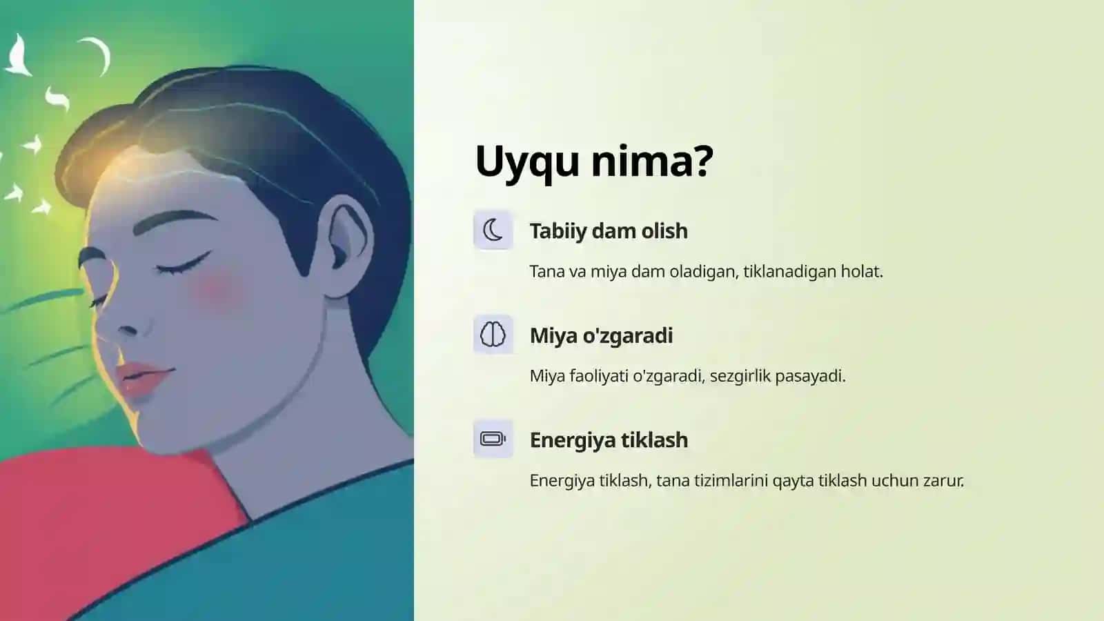 Uyqu va uning ahamiyati (8-sinf Biologiya) 3