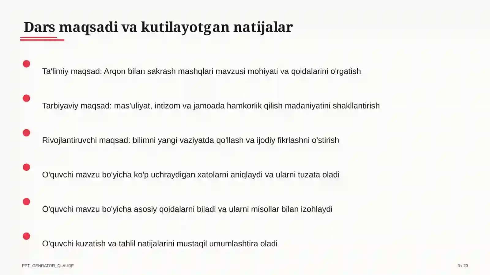 Arqon bilan sakrash mashqlari (3-sinf) 3