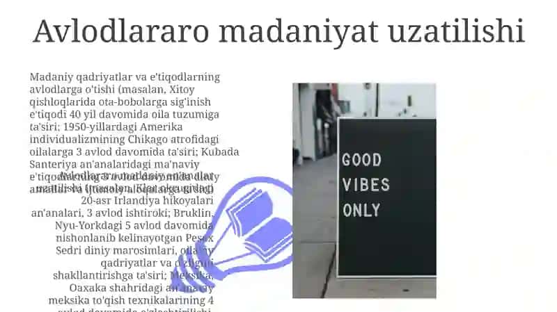Avlodlararo madaniyat uzatilishi 3