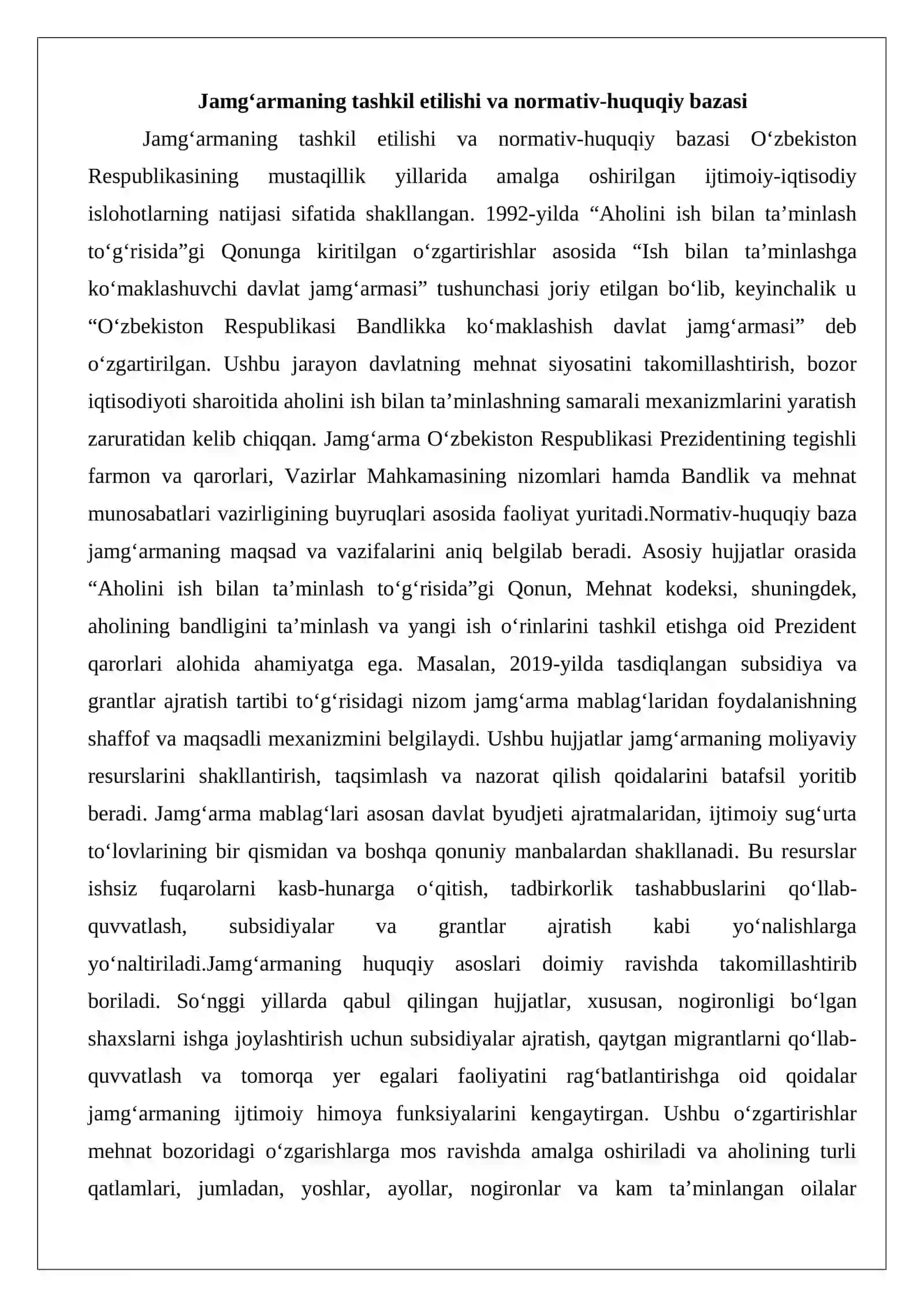 Bandlik va mehnat munosabatlari vazirligi huzuridagi Bandlikka ko‘maklashish davlat 3