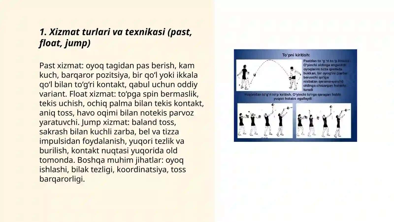 Voleybol oʻyin texnikasi asoslari 3