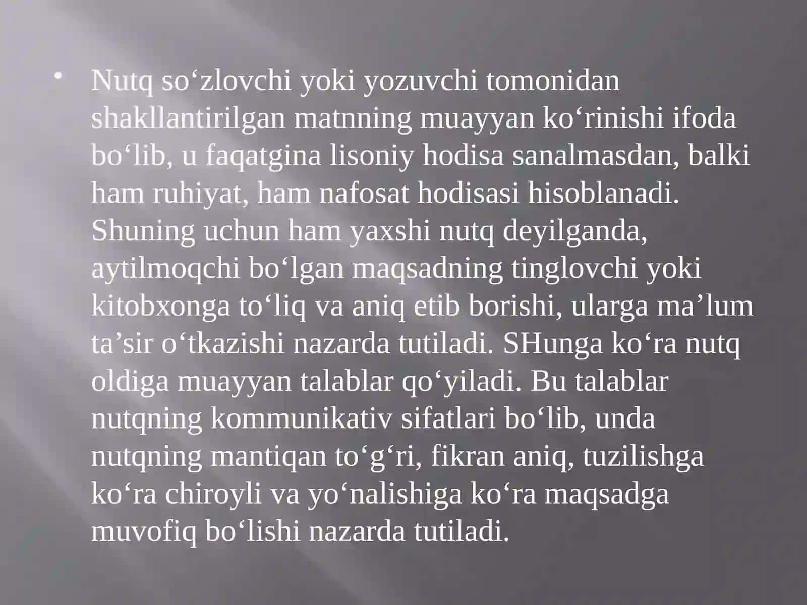“O`QITUVCHI NUTQ MADANIYATI” FANIDAN TAYYORLAGAN MUSTAQIL ISHI 3