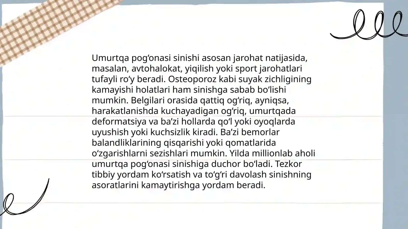 Umurtqa pog’onasi sinishidan keyingi reabilitatsiya 3