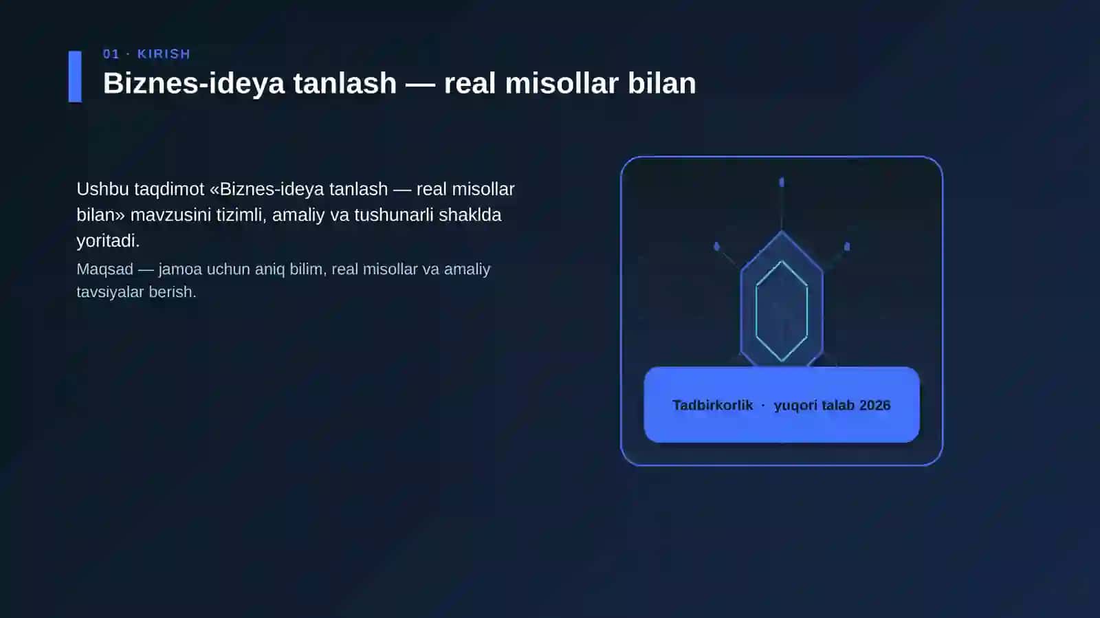 Biznes-ideya tanlash — real misollar bilan 3
