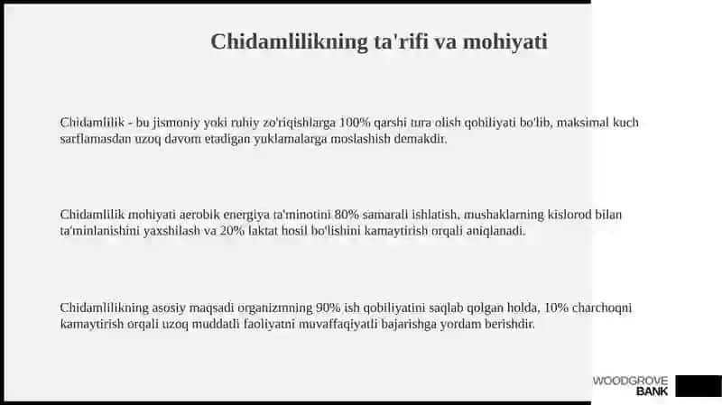 Chidamlilikni tushunchasi vauni tarbiyalash,rivojlantirish 3