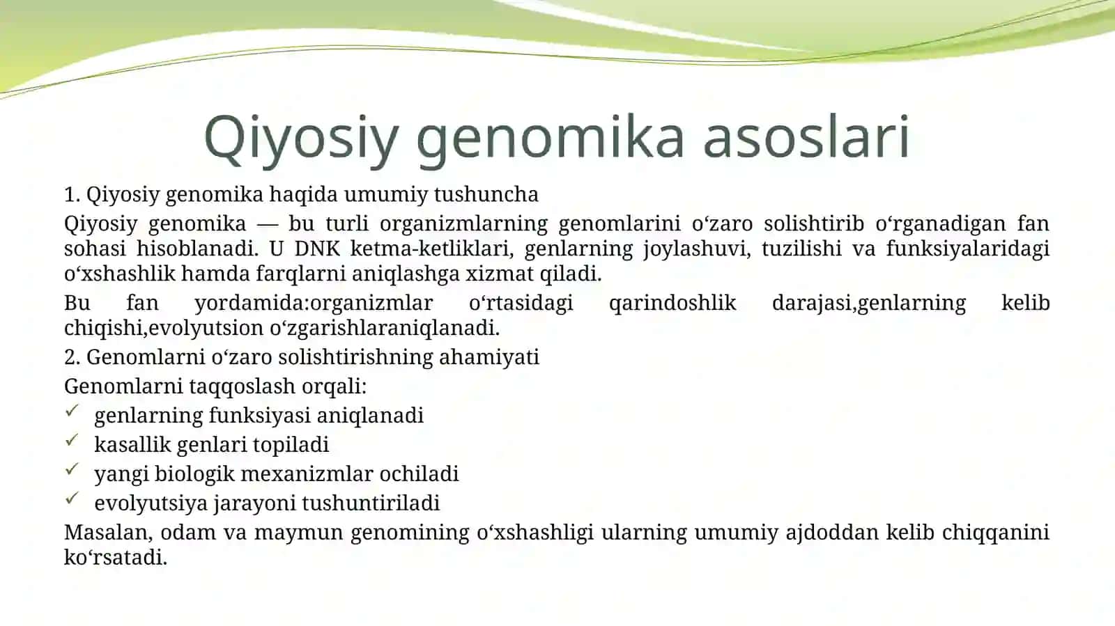Qiyosiy genomika asoslari 3