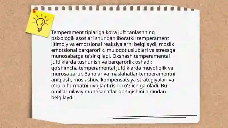 Temperament Tipiga Mos Juft Tanlash-Oilaviy Munosabatlar Omili Sifatida 3