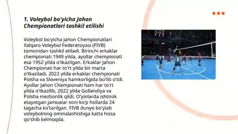 Voleybol bo'yicha jahon miqyosida musobaqalarni o'tkazilishi voleybol bo'yicha Olimpiada o'yinlarini o'tkazilishi 3
