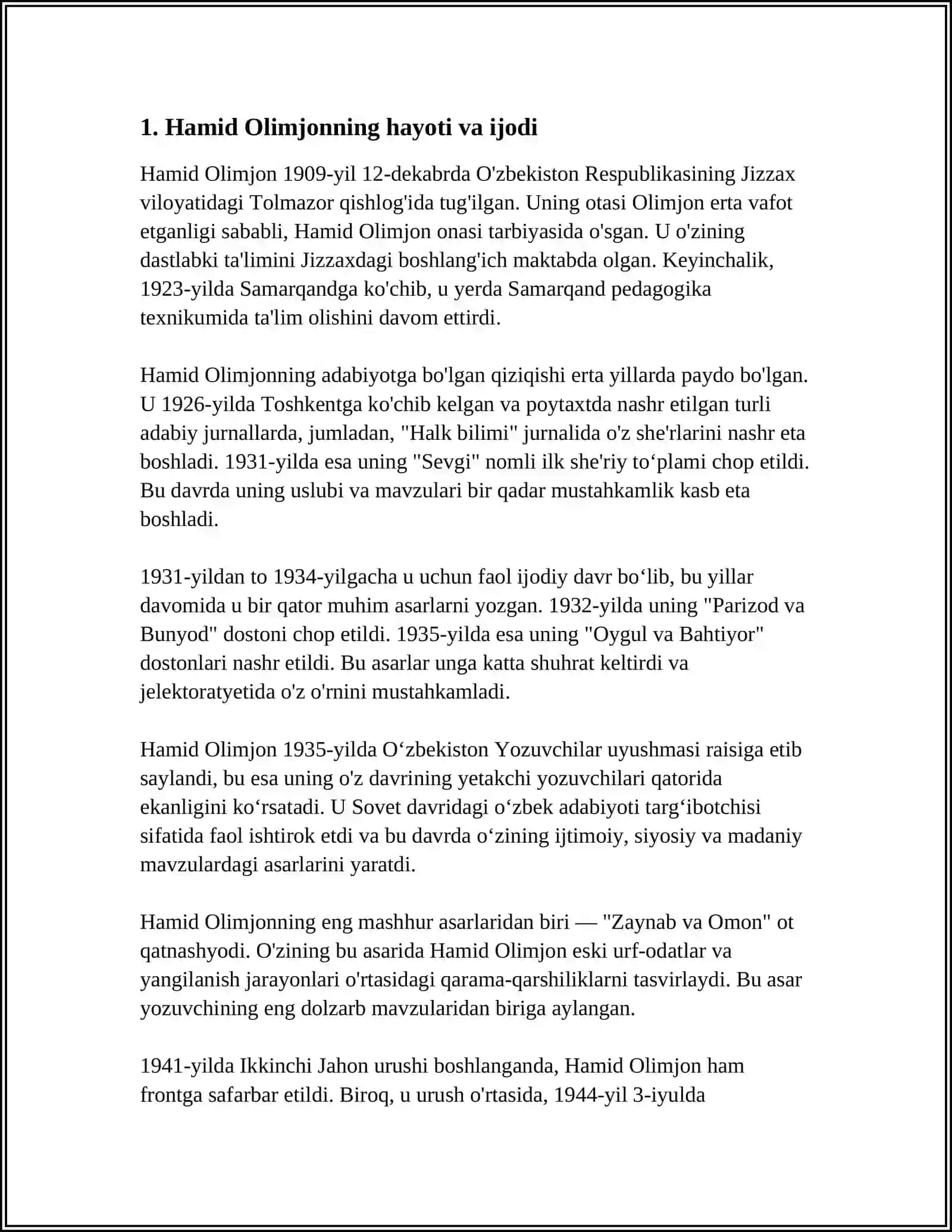 HAMID OLIMJON -DOSTONNAVIS,SHOIR 3