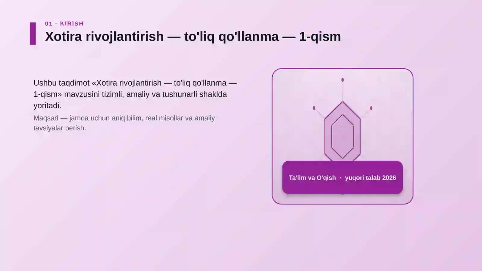 Xotira rivojlantirish — to'liq qo'llanma — 1-qism 3