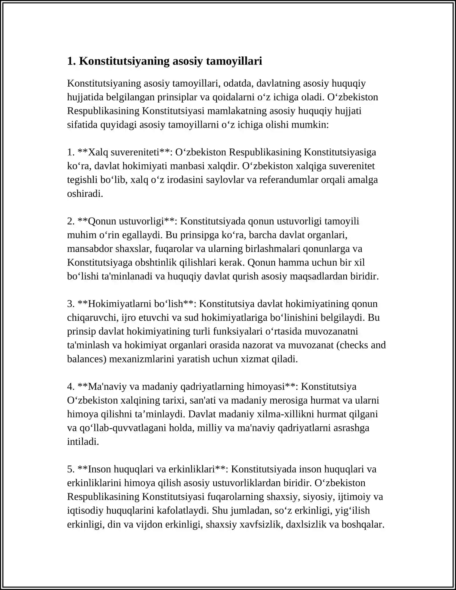 KONSTITUTSIYA NORMALARINING RESPUBLIKA MANFAATLARIGA ZID TARZDA TALQIN QILINISHIGA YOʼL QOʼYMASLIGI 3