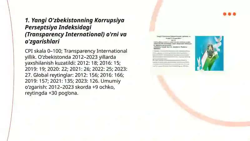 Yangi O'zbekiston ijtimoiy-siyosiy iqtisofiy va madaniy hayotida ro'y berayotgan o'zgarishlarning xalqaro reyting va indekislarida aks etishi 3