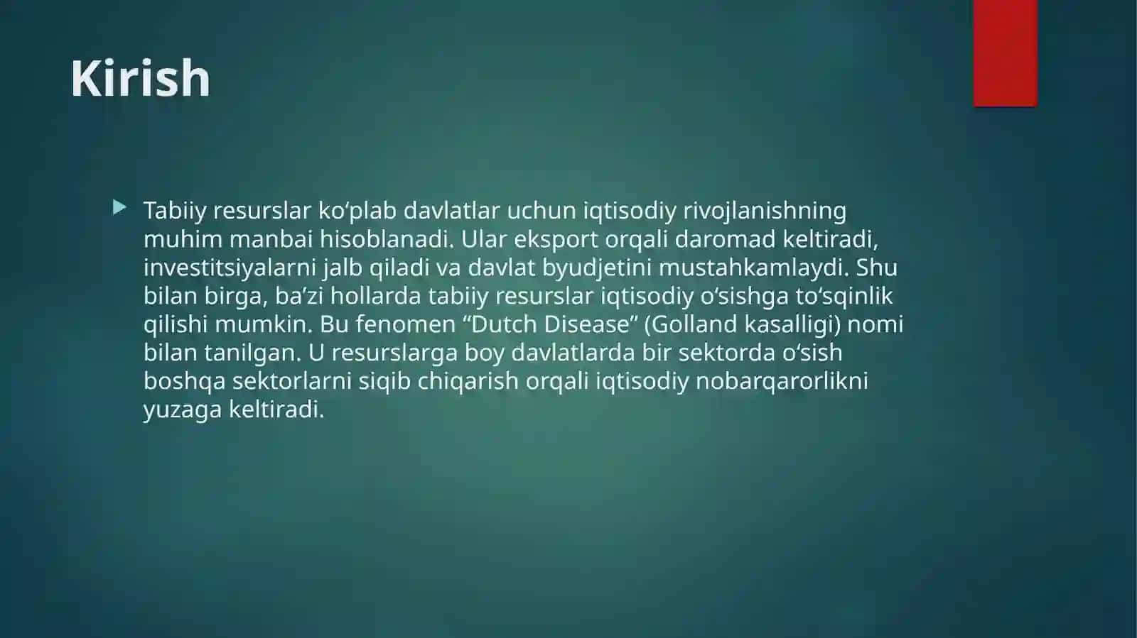 Iqtisodiyo‘sishvatabiiyresurslar(Dutch Diseasedinamika) 3