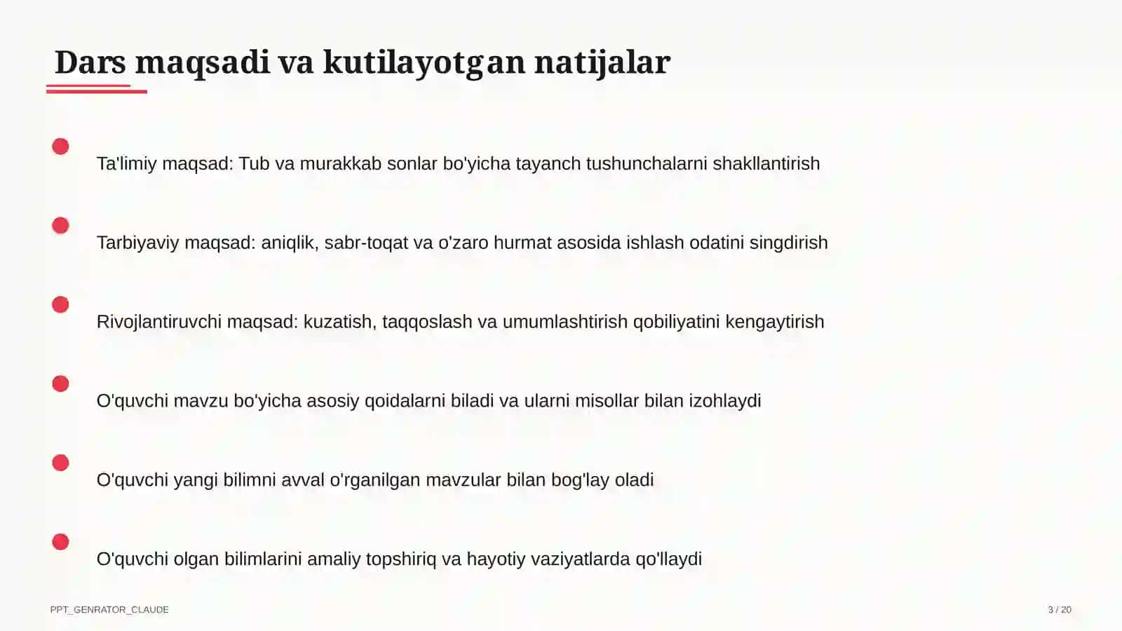 Tub va murakkab sonlar (5-sinf) 3