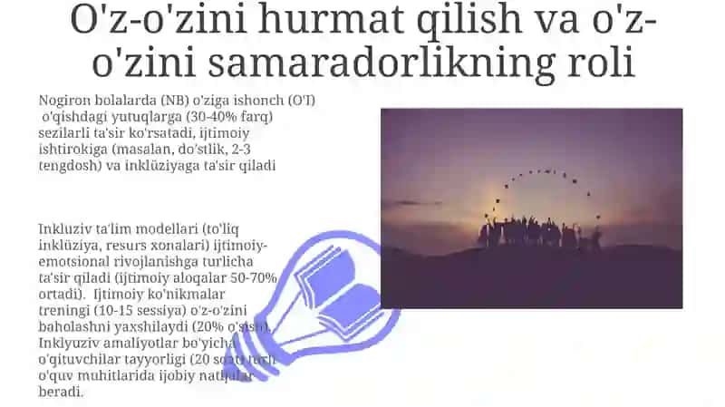 Nogiron bolalar uchun inklyuziv ta'lim va ijtimoiylashuvning psixologik jihatlari 3